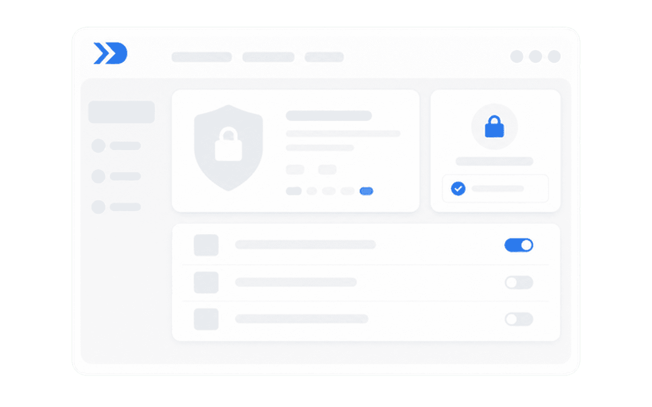 CODEX TO GENERATE: Enterprise security dashboard showing SSO configuration, SCIM directory sync status, audit log entries, and role-based permission settings