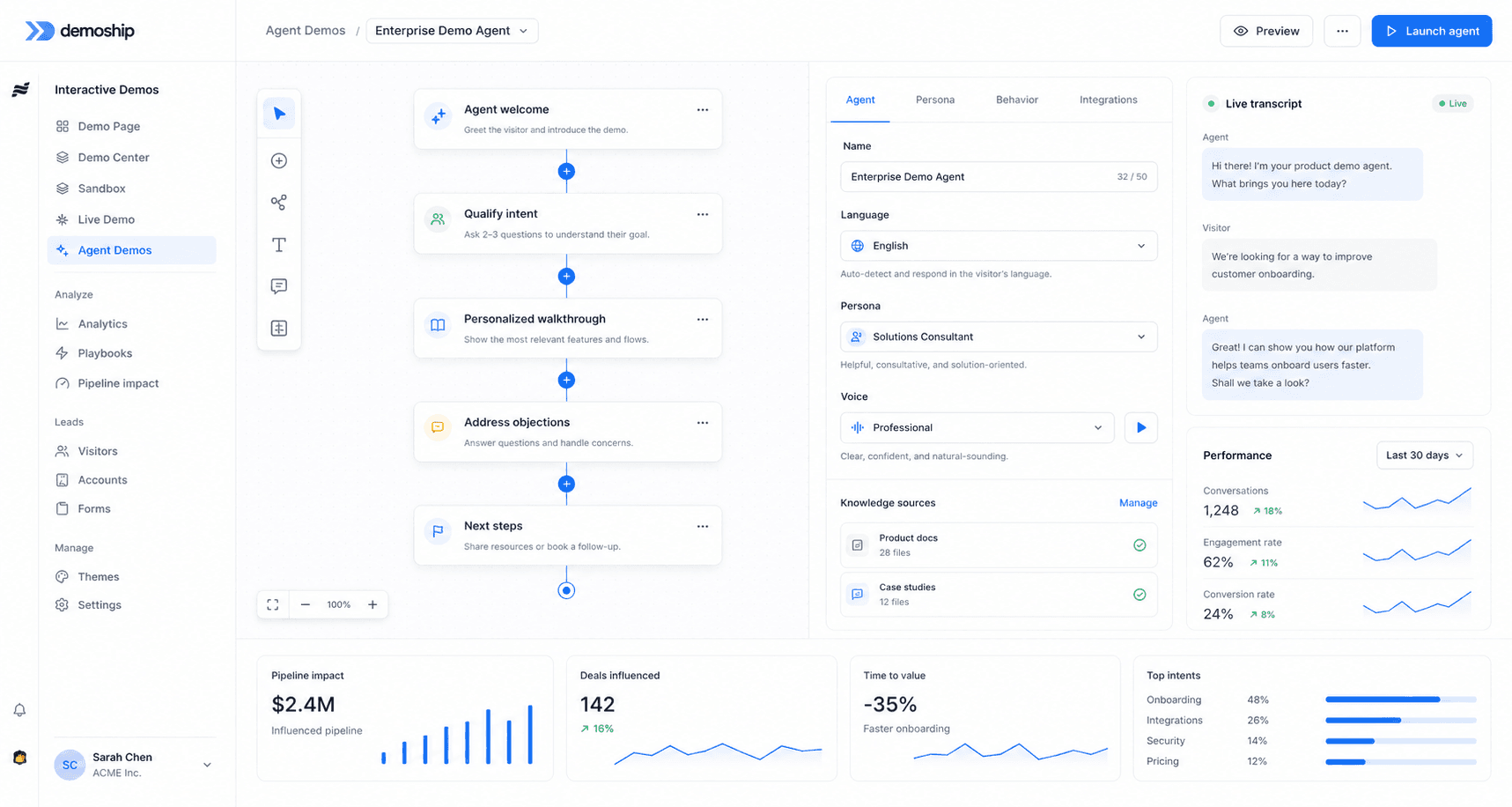 Demoship agent demo builder preview